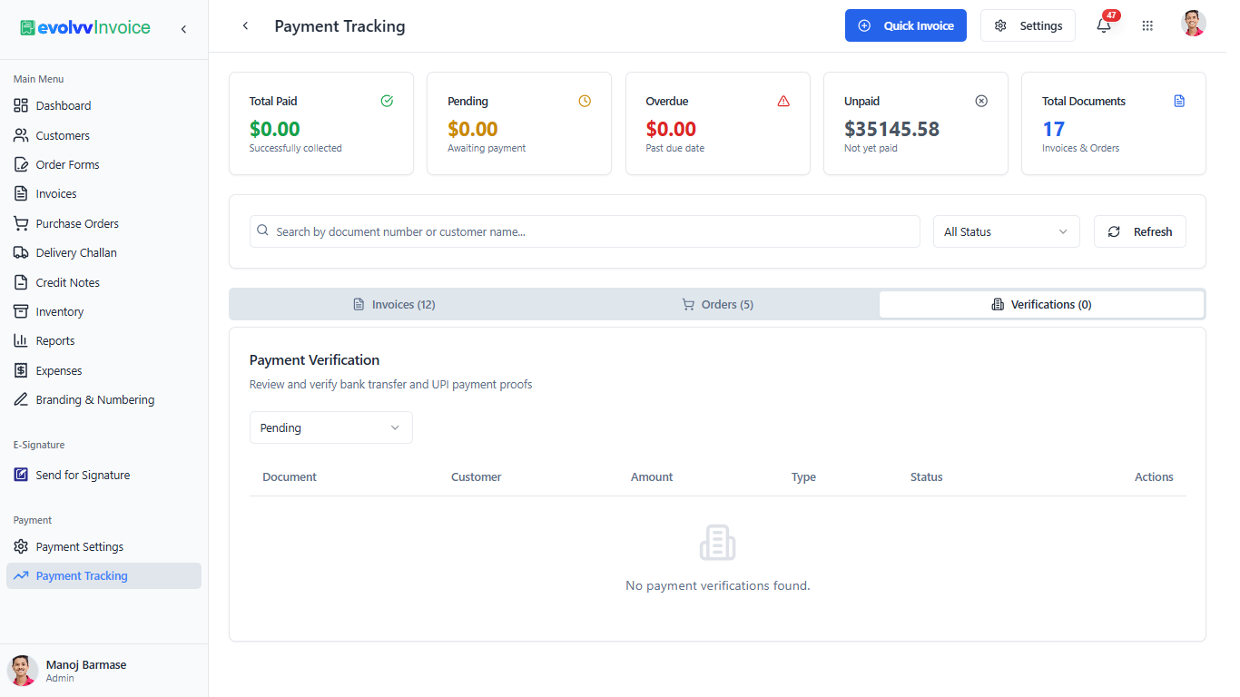 Payment Verification Dashboard
