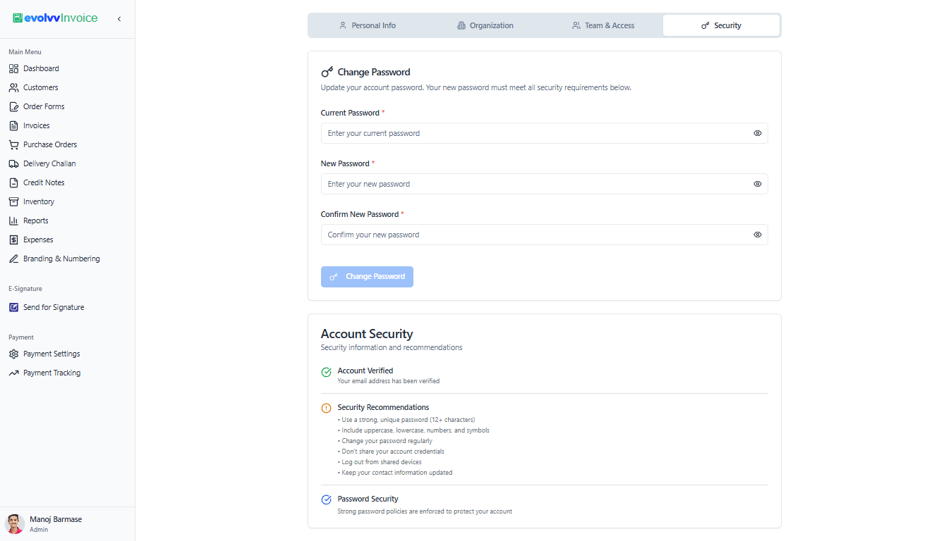 Security Settings